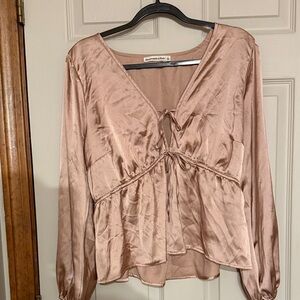 Abercrombie & Fitch silk pink top